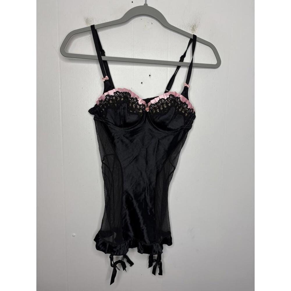 Victorias Secret Lingerie Womens 36B Sexy Little Thing Babydoll Satin Lace